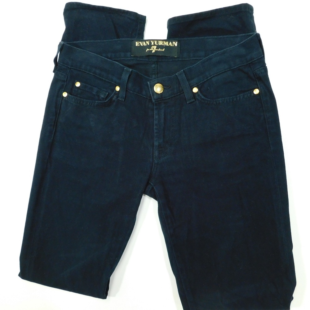 7FAM Evan Yurman Roxanne Black Jeans 27x32 - Picture 4 of 8